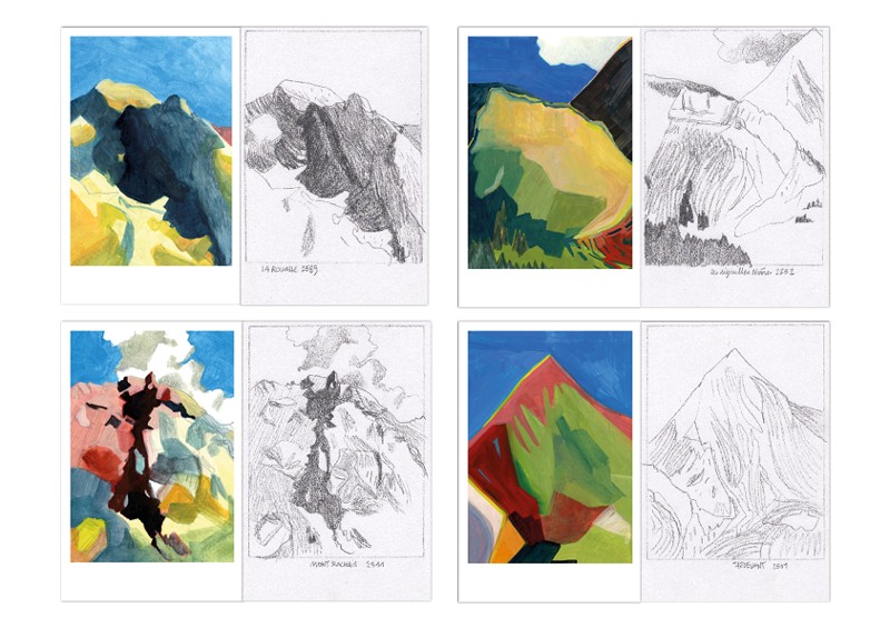 4 vues de la chaîne des Aravis, Alpes — sans titre, montage 2025, planche 1